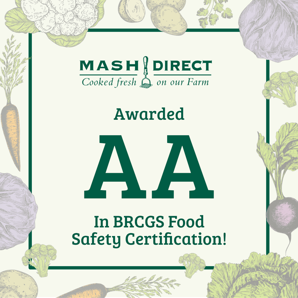 Mash Direct awarded AA BRCGS Food Safety Standard